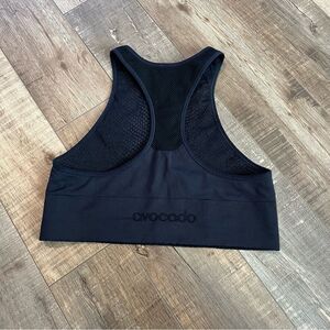 Avocado navy reversible crop top